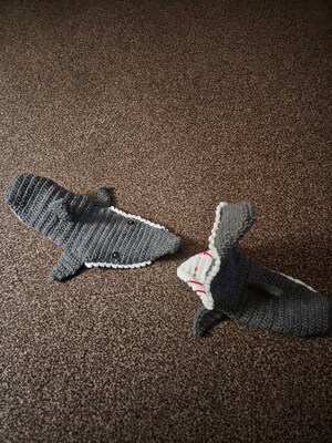 Crocheted Shark Slipper Socks made to order - image5